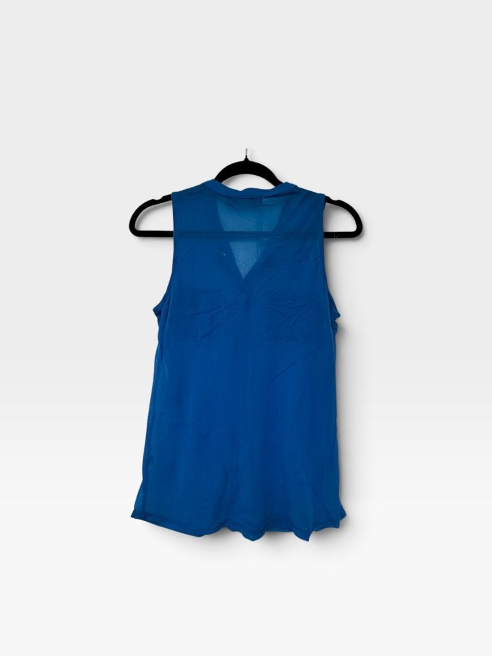 The Limited Cobalt Blue Sleeveless Sheer Button Front Blouse Size S